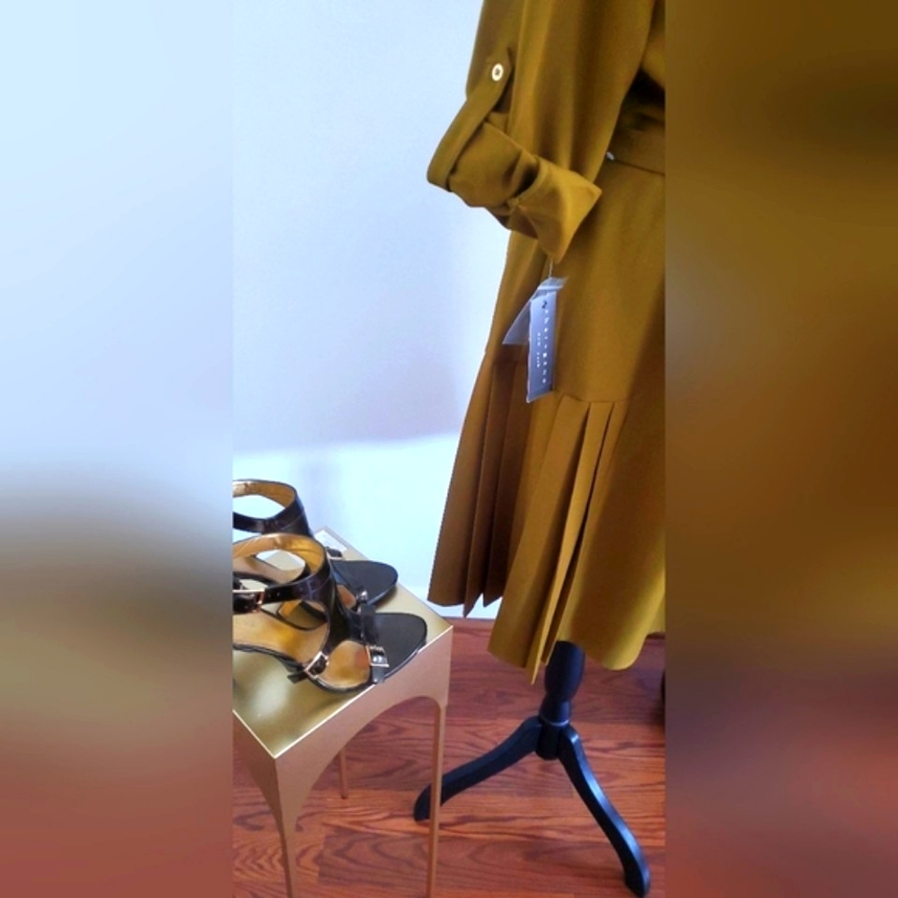 Sharagano Olive Long Sleeve Dress - Picture 11 of 13